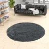 Hochflor Langflor Shaggy Teppich Luxury Anthrazit Rund, Produktbild-Vorschau 1