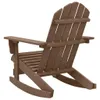 A brown wooden rocking chair is shown from the back. Podgląd zdjęcia produktu