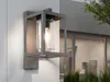 An outdoor wall lamp is mounted on a white wall next to a window and some greenery. Anteprima dell’immagine prodotto