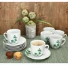 6er Set Eukalyptus Kaffeetassen mit Untertassen 6 Personen Produktbild-Vorschau 5