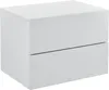 A white, two-drawer nightstand is shown from a slightly elevated side angle against a white background. Anteprima dell’immagine prodotto