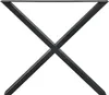 A black metal table base with an X-shaped design. Náhled obrázku produktu