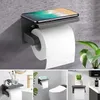 Toilettenpapierhalter Badezimmer Wandregal Stahl Matt Grau Produktbild-Vorschau 6