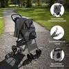 Passeggino per animali con parapioggia - Grigio tessuto Anteprima dell’immagine prodotto 2