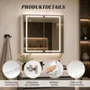 Zrcadlová skříňka z kovu s LED osvětlením a zásuvkou. Náhled obrázku produktu 6