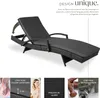 Chaise longue en rotin et aluminium Océane - noir Voir les images du produit 3
