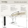 Parasol à LED solaire Sunna avec manivelle 2,5 x 2,5 m - Voir les images du produit 6