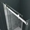 Close-up of a sliding shower door mechanism and glass panels. Produktbild-Vorschau