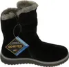 A black winter boot with a fur trim and a Gore-Tex tag. Produktbild-Vorschau