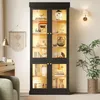 Set da 2 mobili moderni, altezza 180 cm, colore nero: Anteprima dell’immagine prodotto 5