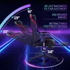 A gaming chair with LED lights, showing its adjustable features. Produktbild-Vorschau
