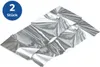 Two pieces of crumpled silver material laid out on a white background. Náhled obrázku produktu
