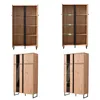 Homestyle4u Wohnwand Eiche Schrankwand Schwarz Anbauwand Produktbild-Vorschau 6