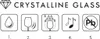 A graphic displaying icons and text related to crystalline glass. Produktbild-Vorschau