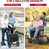 składany rollator 2 w 1, transportowy wózek inwalidzki z Podgląd zdjęcia produktu 4