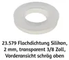 10 Stück Flachdichtung Silikon, 2 mm, transparent 3/8 Zoll Produktbild-Vorschau 2