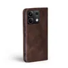 A brown flip cover case for a smartphone is shown against a white background. Produktbild-Vorschau