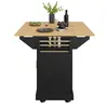 A kitchen island cart with a wooden top and black base, set against a white background. Produktbild-Vorschau