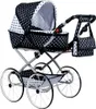 A black and white polka dot baby doll stroller with a matching bag. Anteprima dell’immagine prodotto