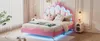 Letto imbottito 140 x 200 cm con testiera a forma di , Anteprima dell’immagine prodotto 19