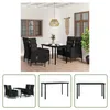 The Living Store 5-tlg. Garten-Essgruppe mit Kissen Schwarz Produktbild-Vorschau 1
