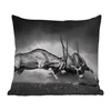 MuchoWow® Outdoor Kissen - Antilope - Schwarz und weiß - Produktbild-Vorschau 1