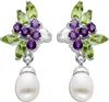 Peridot Ohrringe Silber 925 Süßwasserperlen Natur Amethyst Produktbild-Vorschau 1
