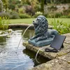 Löwe Solar Brunnen Wasserspeier solarbetrieben – Teichfigur Produktbild-Vorschau 4