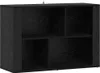 A black wooden sideboard with four compartments. Produktbild-Vorschau