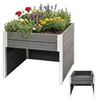 2in1 Hochbeet mit Mährobotergarage Holzoptik 73x79x56 cm Produktbild-Vorschau 1