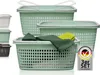 Wäschekörbe 3er Set Grün, 3 Körbe 35 l Produktbild-Vorschau 1