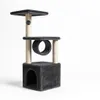 A multi-level cat tree with scratching posts and a tunnel, presented against a plain white background. Náhľad obrázku produktu