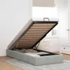 vidaXL Ottoman-Bett ohne Matratze Hellgrau 90x200 cm Samt Produktbild-Vorschau 2