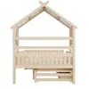 Hausbett Kinderbett 140x200 cm Kiefer Massivholz Cream mit Produktbild-Vorschau 16