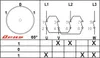 Diagram showing electrical connections and a table with settings. Produktbild-Vorschau