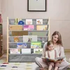 Bücherregal für kinder 75x30x76cm aus Baumwolle Leinen und Produktbild-Vorschau 2