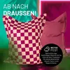 LUMALAND Sitzsack In-& Outdoor Karo 380l weinrot/pfirsich Produktbild-Vorschau 5