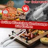 2 Stück Grillzange mit Rädchen, BBQ Würstchen Wendezange Produktbild-Vorschau 5