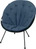 A blue upholstered accent chair with black metal legs, shown against a white background. Produktbild-Vorschau