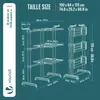 VOUNOT® 4 Ebenen Wäscheständer Ausziehbar, 190x64x170cm Produktbild-Vorschau 7