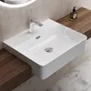 doporro Lavabo Semincasso 50 cm in Vetroceramica Bianco, Anteprima dell’immagine prodotto 1