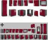 Eckküche Vicco Fame-Line Bordeaux Hochglanz/Anthrazit 287 x Produktbild-Vorschau 9