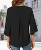 ASKSA Chemise Femme Elégante Col V Manches 3/4 Tunique Voir les images du produit 5