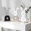 3er Set Deko-Hase H22cm Holz Osterhase Tischdeko Osterdeko Produktbild-Vorschau 3