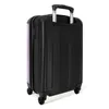 A black suitcase with purple accents on a white background. Produktbild-Vorschau
