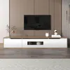 Meuble TV 180 X 30 X 35 Cm, Brillant, Blanc Et Bois Voir les images du produit 1