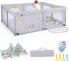 COSTWAY Baby-Laufstall mit Matte, 189 x 158 cm Laufgitter Produktbild-Vorschau 1