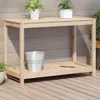 Design Pflanztisch mit Ablage 108x50x75 cm Massivholz Produktbild-Vorschau 1