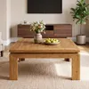 Tribesigns Massivholz Couchtisch 100x100 cm, Quadratischer Produktbild-Vorschau 9