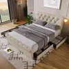 okwish Polsterbett 140x200cm Doppelbett Bettgestell mit 4 Produktbild-Vorschau 1